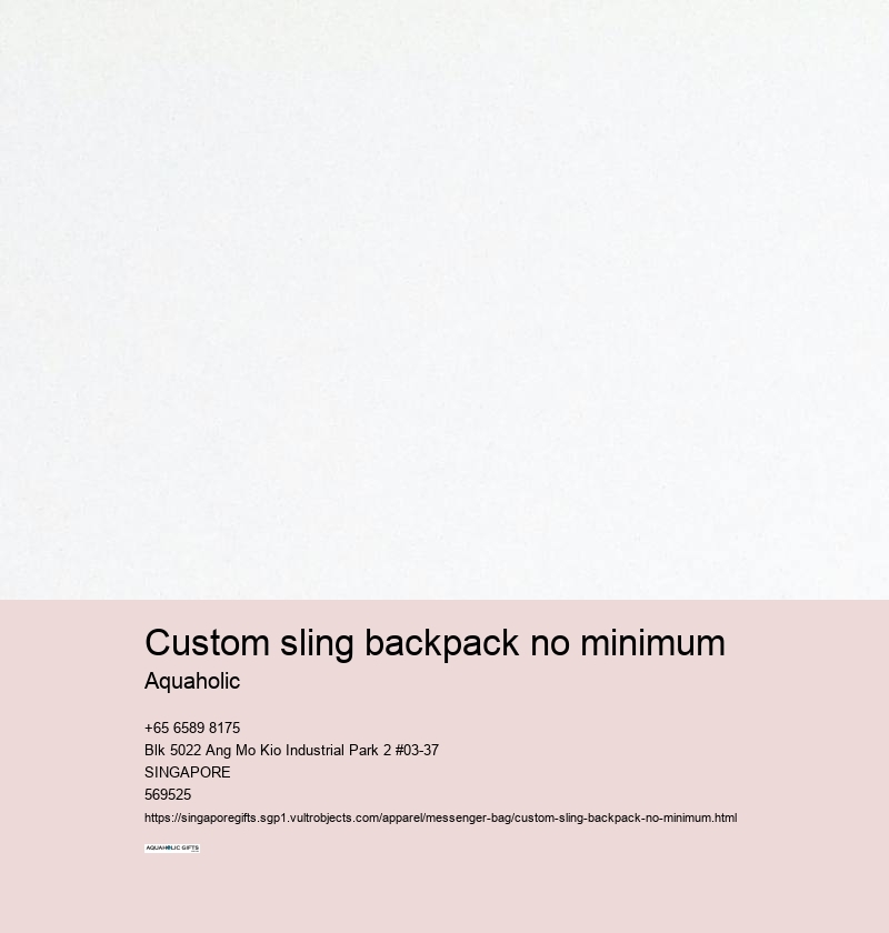 custom sling backpack no minimum