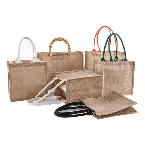 jute tote bags with leather handles wholesale