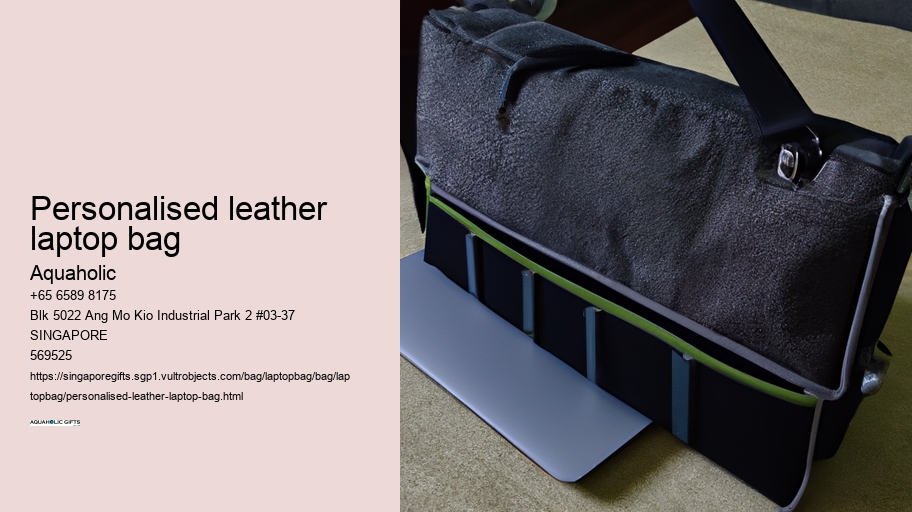 personalised leather laptop bag